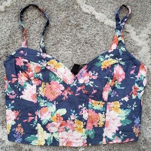 💓Floral crop top